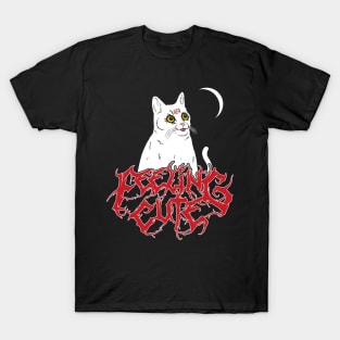 Satanic Cute White Derpy Demon Cat Feeling Cute T-Shirt